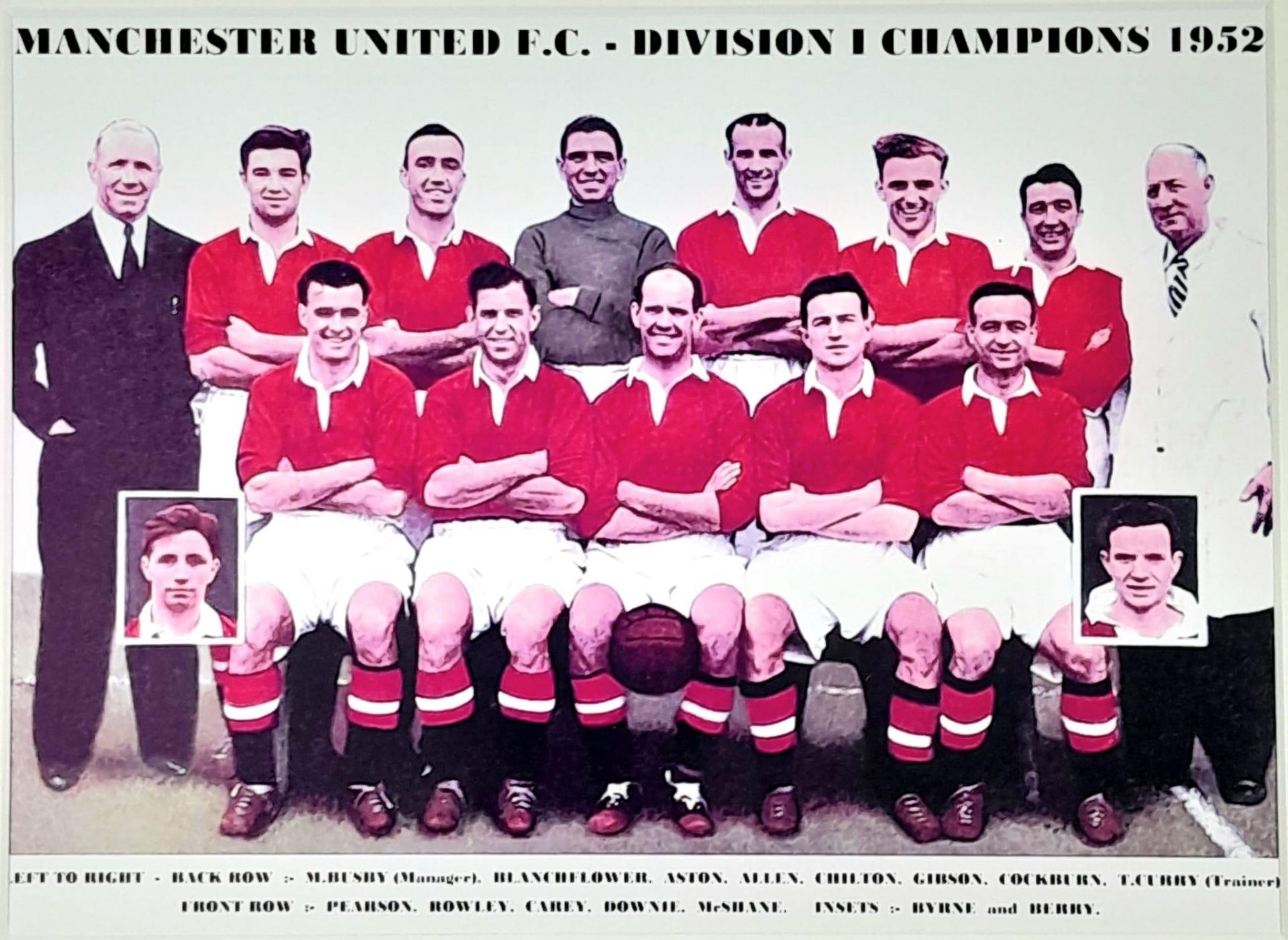 Eleven Signatures of the Manchester United 1952 Division 1 Champions Team! An ultra collectible - Image 2 of 3