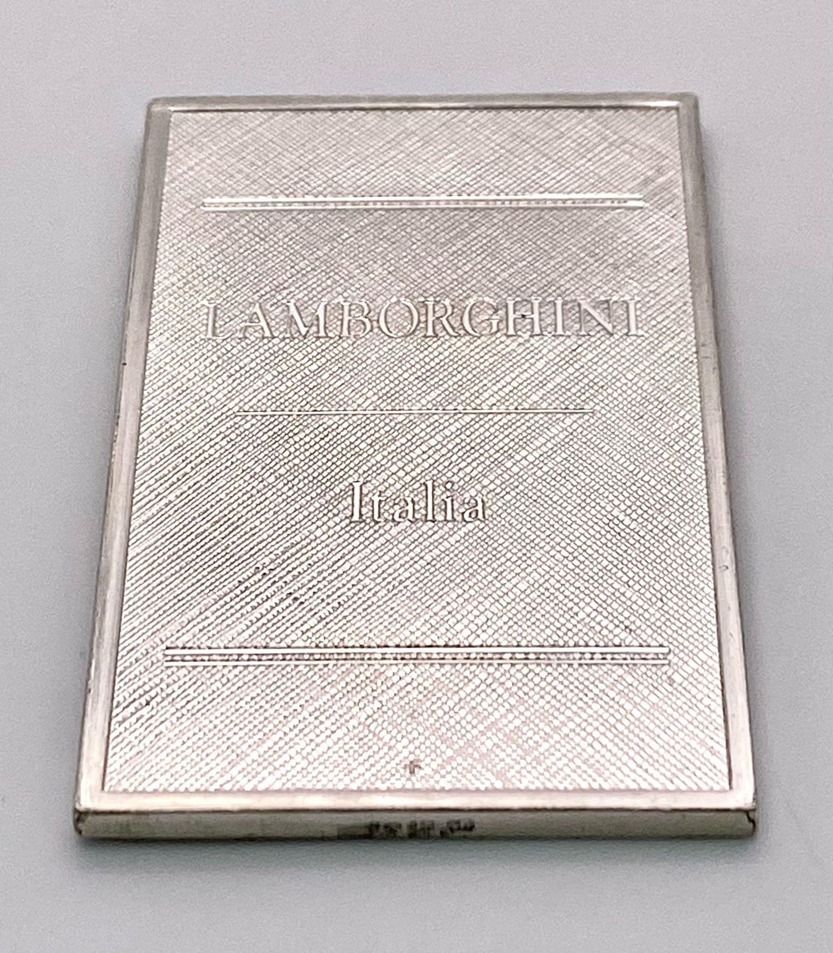 A STERLING SILVER LAMBORGHINI SYMBOL PLAQUE approx 23.76G 46mm x29mm ref: 8150 - Image 3 of 4
