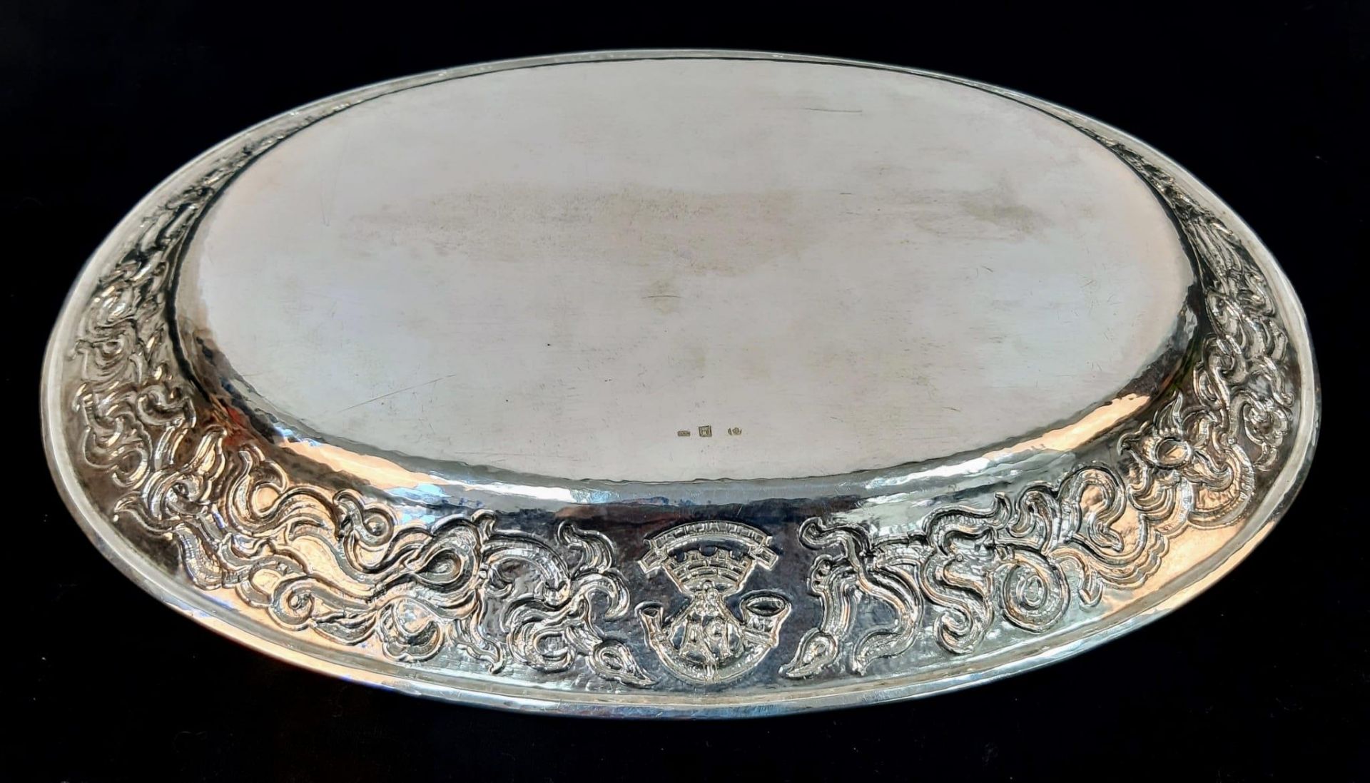 A Solid Silver (800) Decorative Serving Tray Presented by the Officers of The Somerset Light - Image 4 of 7