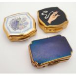 Three Vintage Stratton Trinket Boxes.