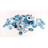 A 78.25ct Blue Topaz Gemstone Lot Mixed Shapes Eye Clean