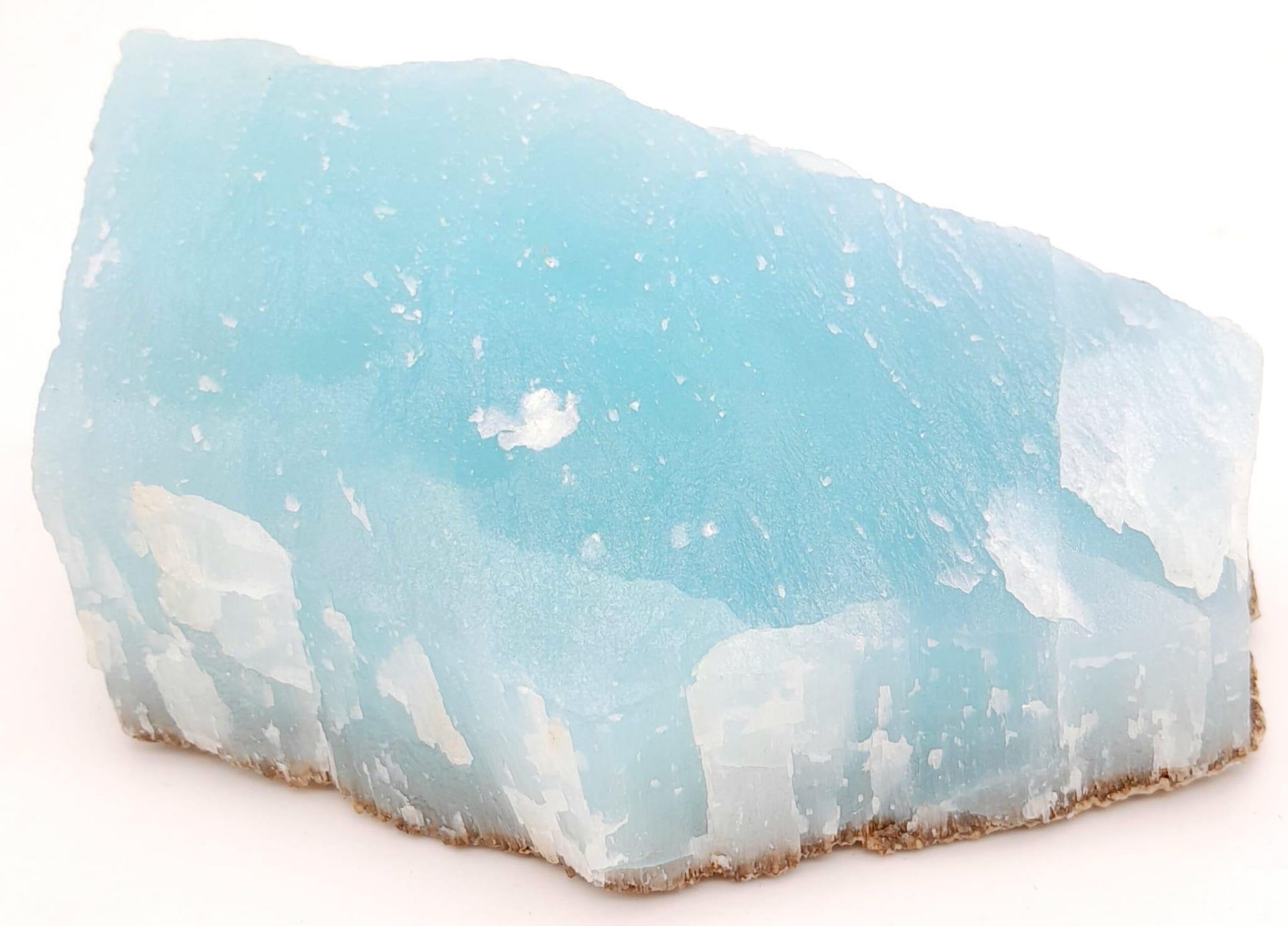 A rare, large specimen of Aragonite with a spectacular bluish-green colour due to its proximity to