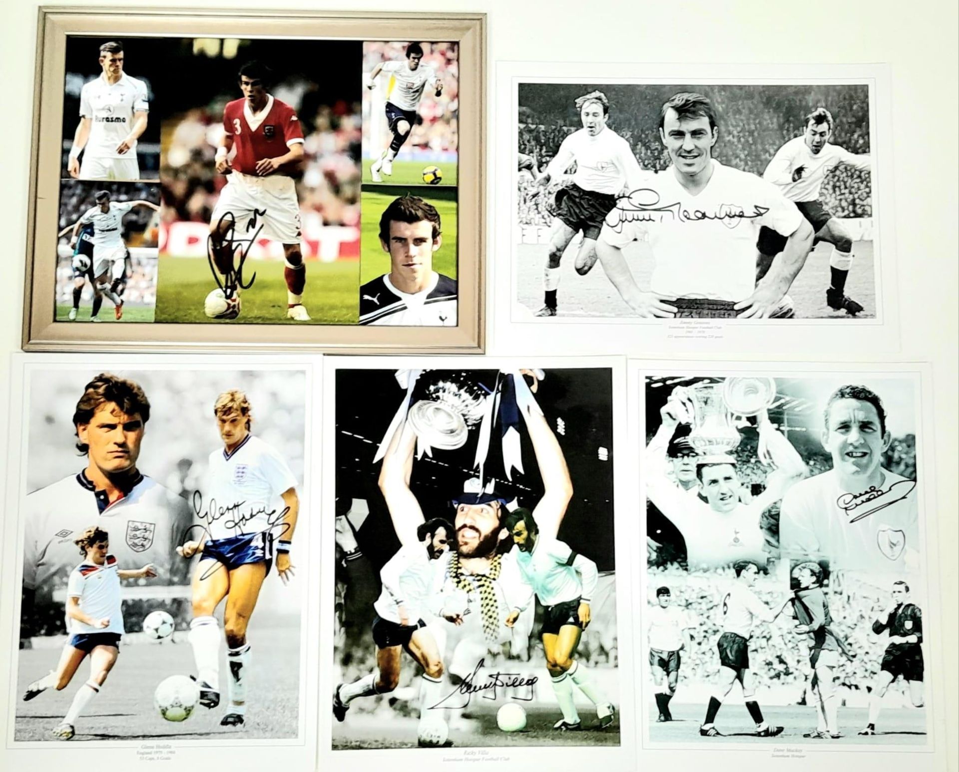 COYS A SPURS FANS DREAM LOT COMPRISING OF A FRAMED MONTAGE OF 5 ACTION PHOTOS AND AUTOGRAPH OF