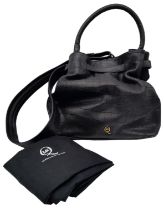 An Alexander Mcqueen Black Leather Hand/Shoulder Bag. Checked black leather exterior. Spacious