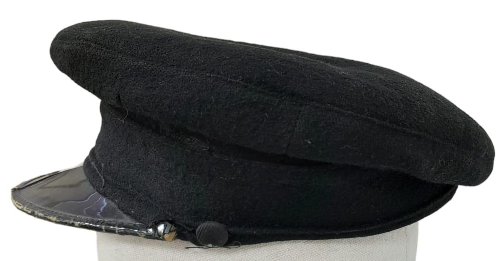 1930’s British Union of Fascists Black Cap. A British naval cap with a silver Cap badge of the - Image 2 of 6