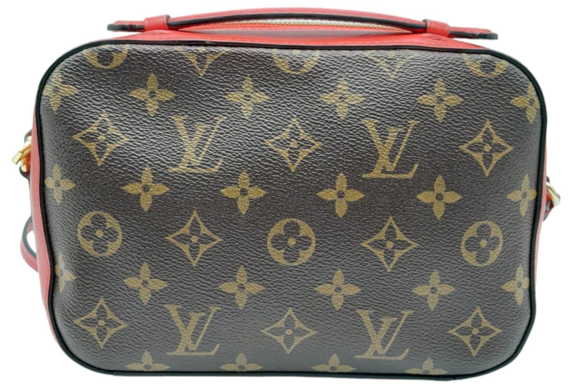 A Louis Vuitton Saintonge shoulder bag, classic monogram canvas with red leather exterior and - Image 4 of 9