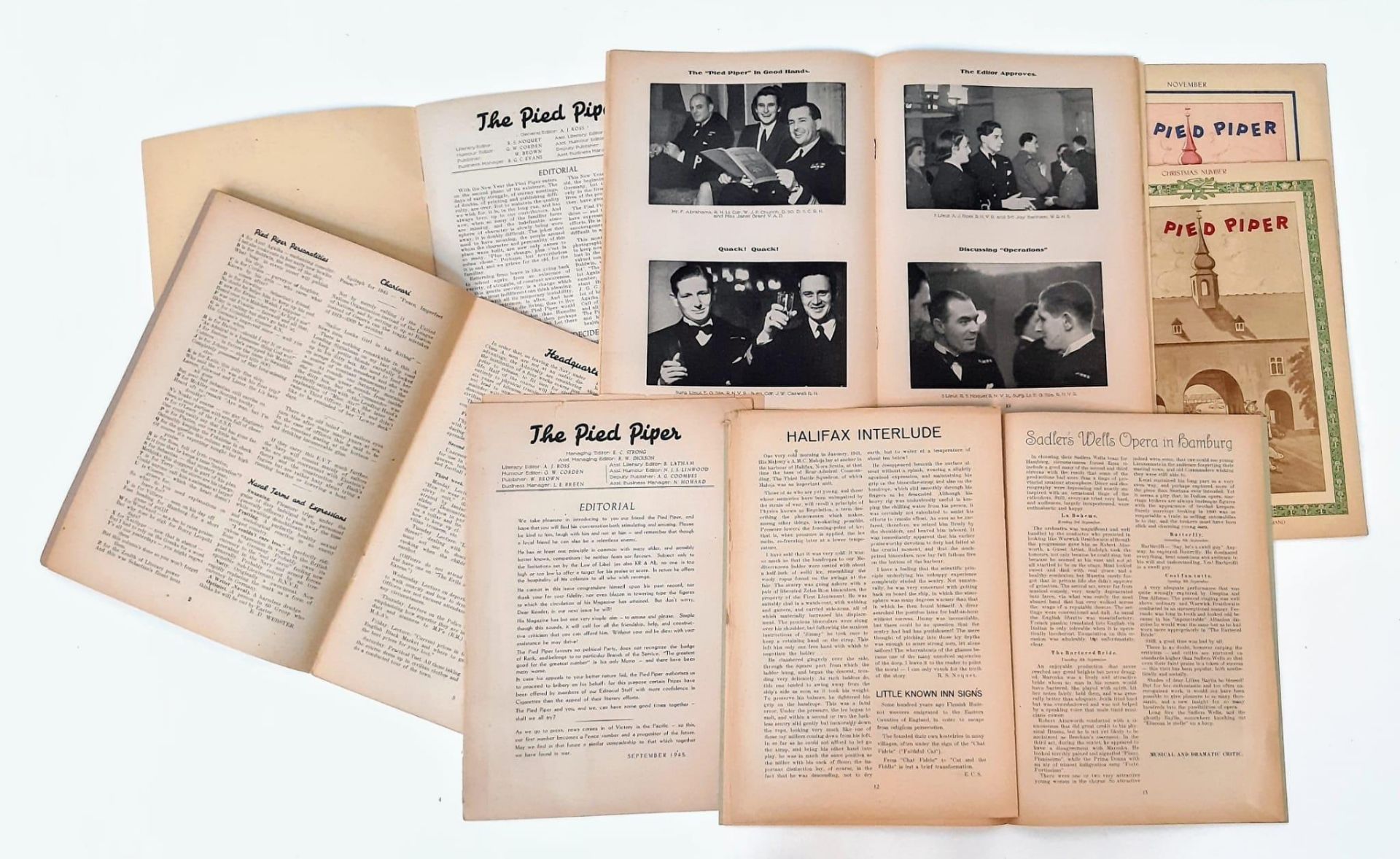 Seven Editions of The Post WW2 Pied Piper Magazine, three antique photographs of British - Image 2 of 5