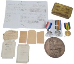 An interesting WW1 Medal Trio & Death Plaque to Able Seaman Herbert Edwards who started his career