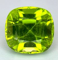 A 2.63ct Untreated Pakistan Natural Peridot, in the Cushion cut. Comes with the GFCO Swiss