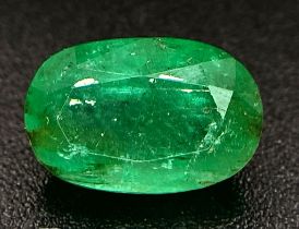 A 2.50ct Rare Panjshir, Afghanistan Emerald Gemstone, in the Oval shape. Comes with the GFCO Swiss