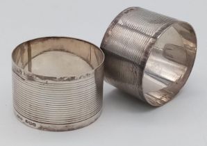 A pair of vintage sterling silver circular napkin holders. Full hallmarks Sheffield, 1946. Total