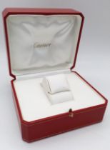 A Lovely Cartier Red Watch Case For a Single Watch. Cartier red with gilded decoration. Plush