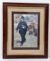 A John Ellam Signed Living Picture of a Lawson Wood Artwork. In frame - 34cm x 42cm.