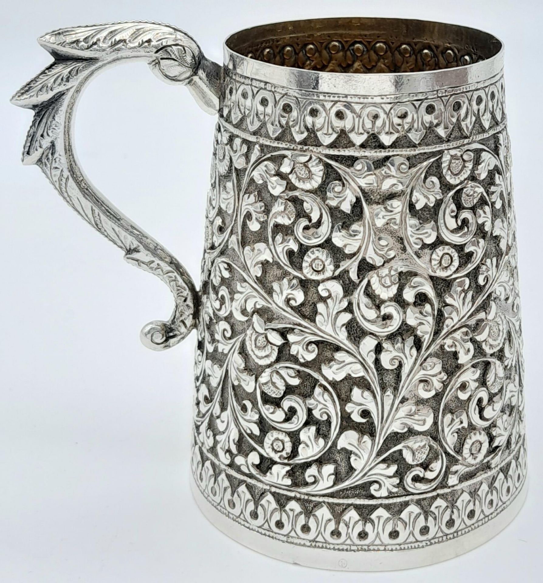 An Antique Indian Decorative Small Mug/Tankard - Comes in Original Fitted Wooden Box. Beautiful