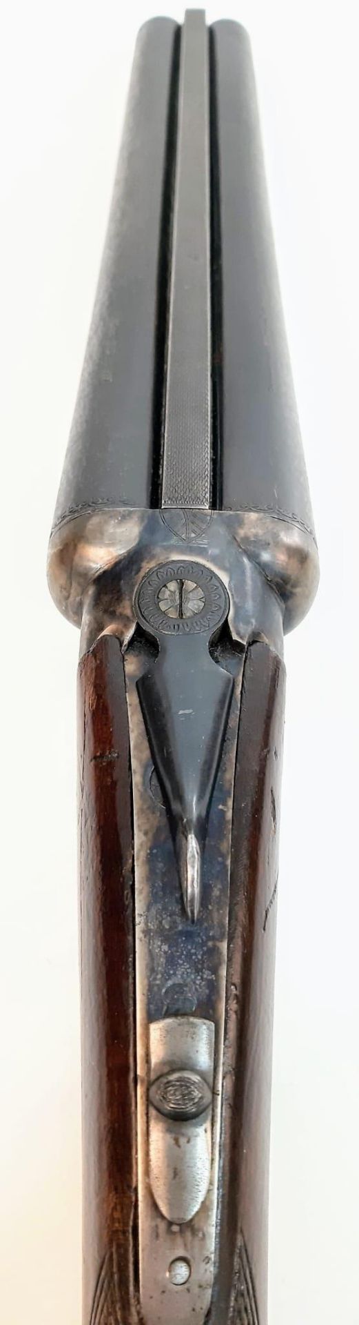A Wonderful Vintage Deactivated 12 Gauge Side by Side Sawn-Off Shotgun. This Spanish AYA made gun - Image 5 of 12