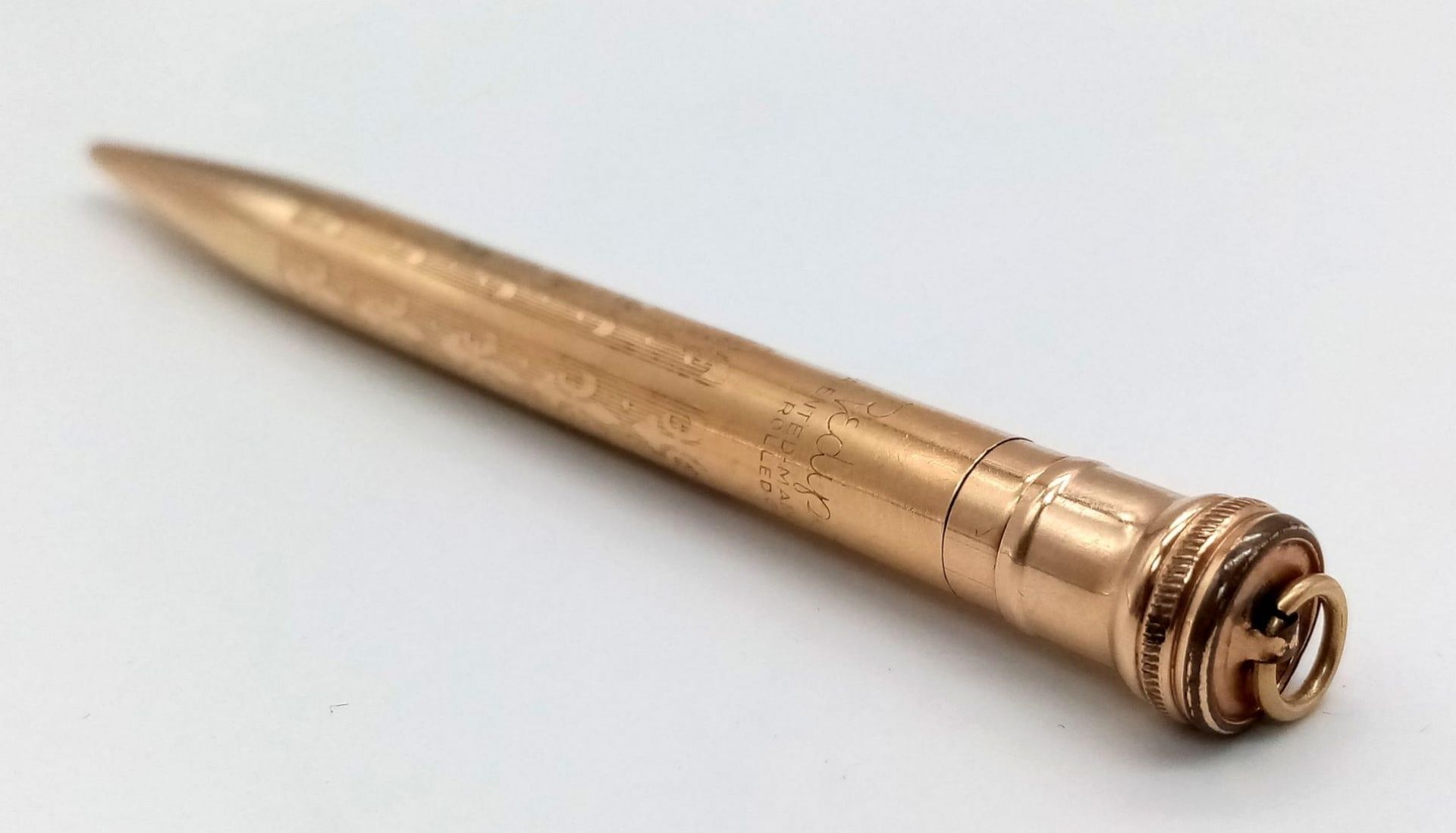 A vintage Redipoint Rolled gold pen. Beautiful engraved design, measures 11cm and weighs 15.10 grams - Image 4 of 5