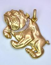 A 9K GOLD BRITISH BULLDOG PENDANT . 3.9gms