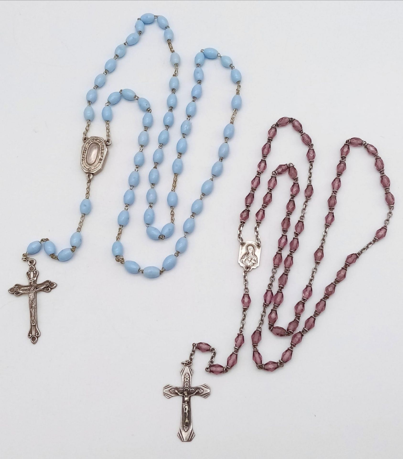 Two Religious Bead Necklaces.