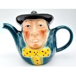 A Potters of Burslem Hand-Painted Teapot. 25cm width, 18cm tall.