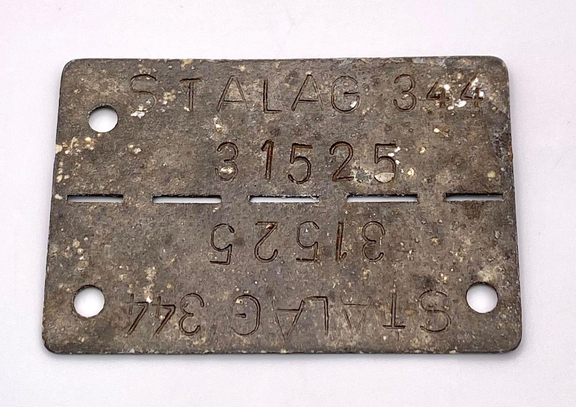 WW2 Prisoner of War Dog Tag for Stalag VIII-B, which was later renumbered Stalag-344, located near