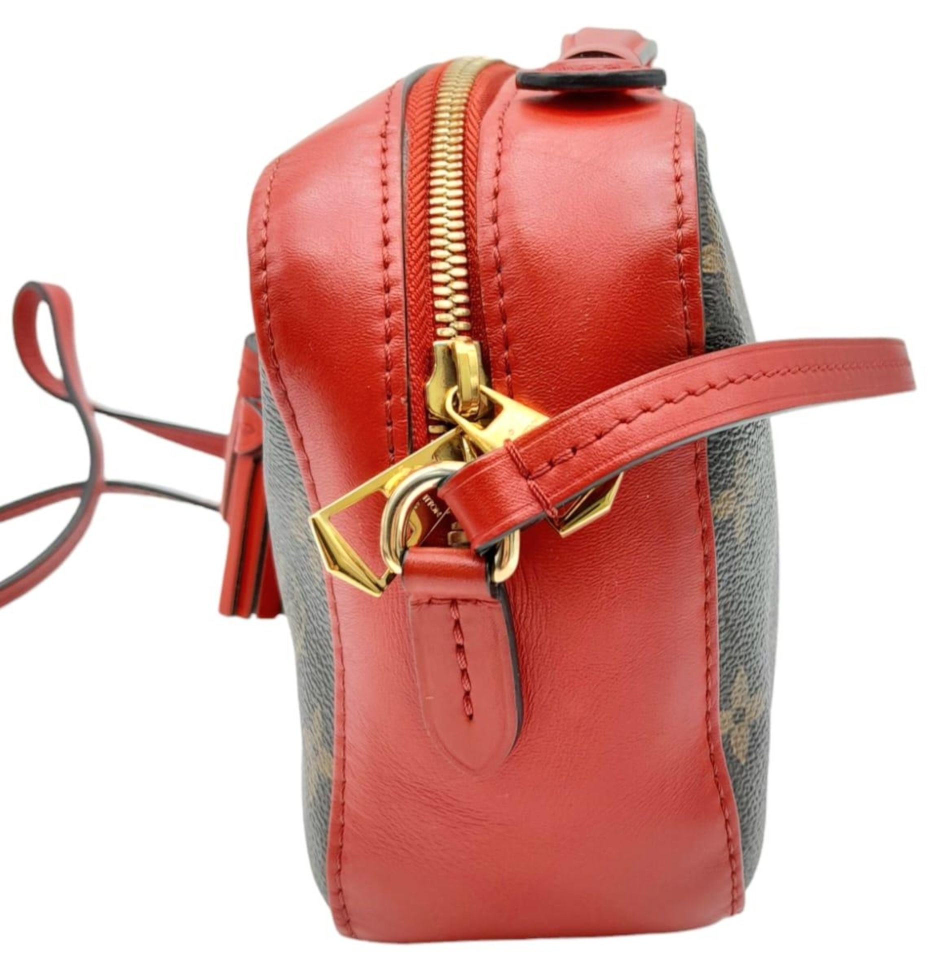 A Louis Vuitton Saintonge shoulder bag, classic monogram canvas with red leather exterior and - Image 3 of 9