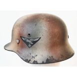 WW2 German Luftwaffe M40 Helmet. Original helmet and liner with a suspected post War Normandy
