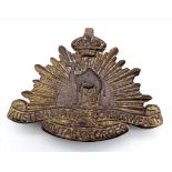 WW1 Australian Cam Corps Cap Badge. Original Theatre Made sand cast badge