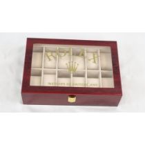 Display Case, Perfect for Rolex Watches - Stores up to twelve. Polished veneer exterior. Plush