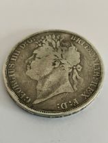 1822 GEORGE IIII SILVER CROWN. Fair condition.