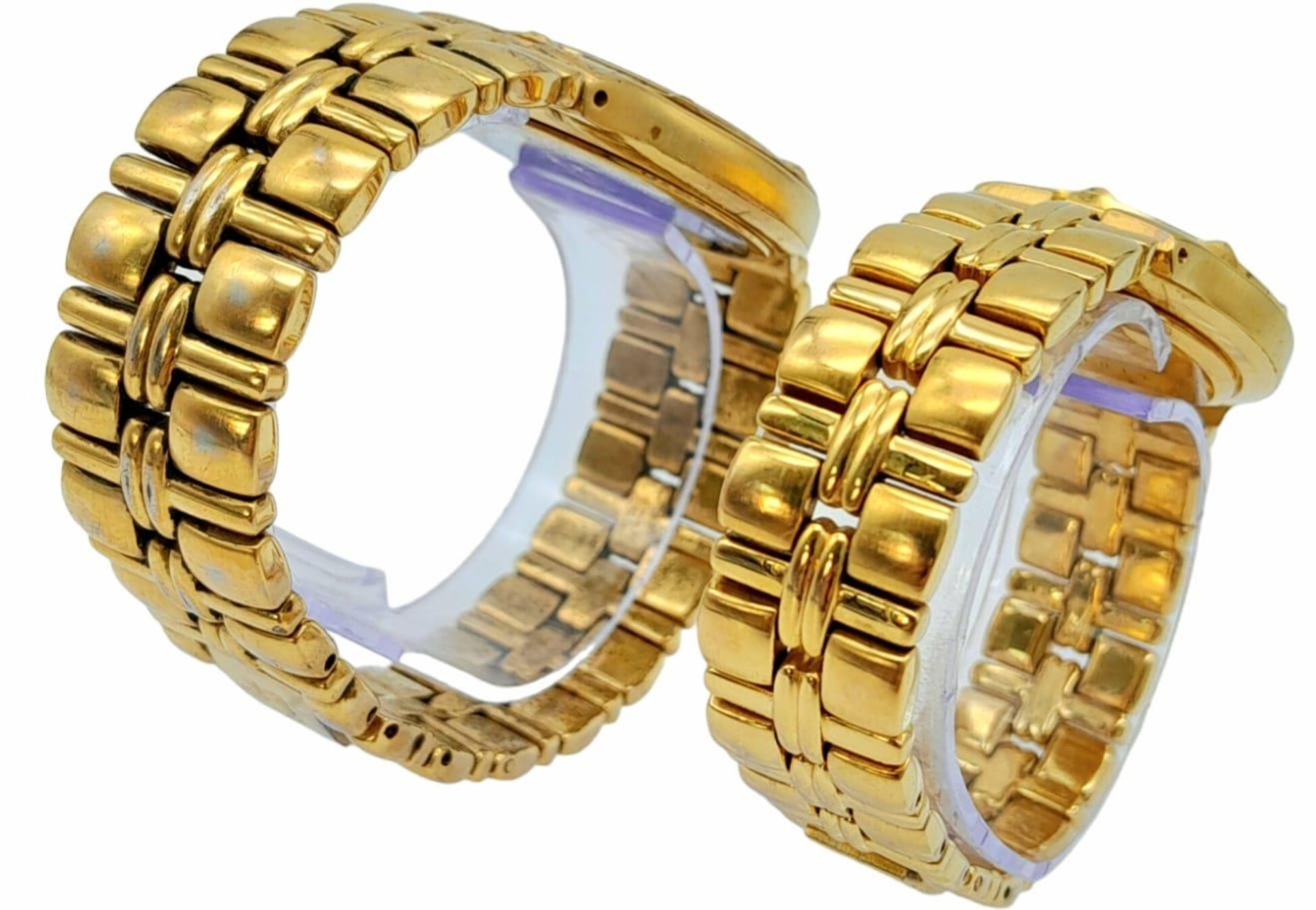 A Matching Pair of His and Hers Gold Tone Watches by Krug-Baumen. Men’s watch is 46mm Including - Image 4 of 5