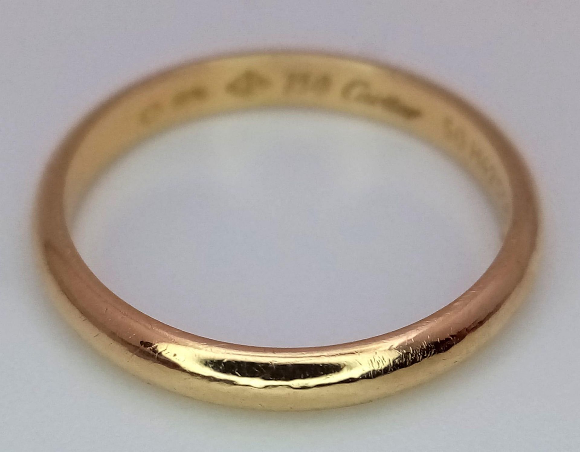 A CARTIER 18K GOLD BAND RING . 2.2gms size K - Bild 4 aus 7