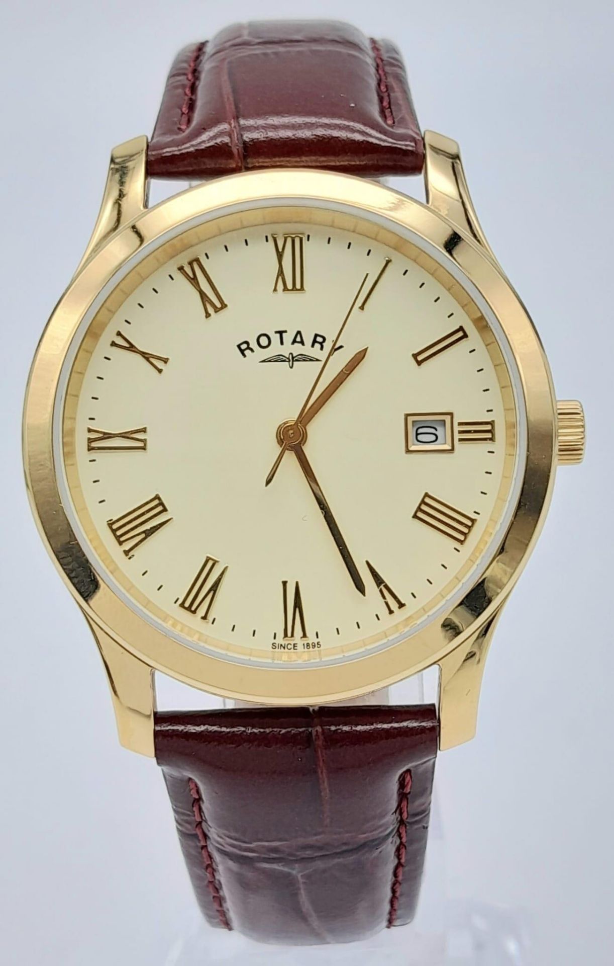 A Men’s Gold Tone, Unworn, Rotary Date Watch Model GS10794/32. 38mm Including Crown. Replacement