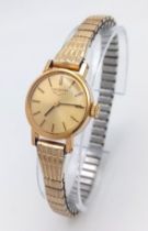 A Vintage Longines Ladies Watch. Expandable gold plated bracelet, case - 21mm. Mechanical