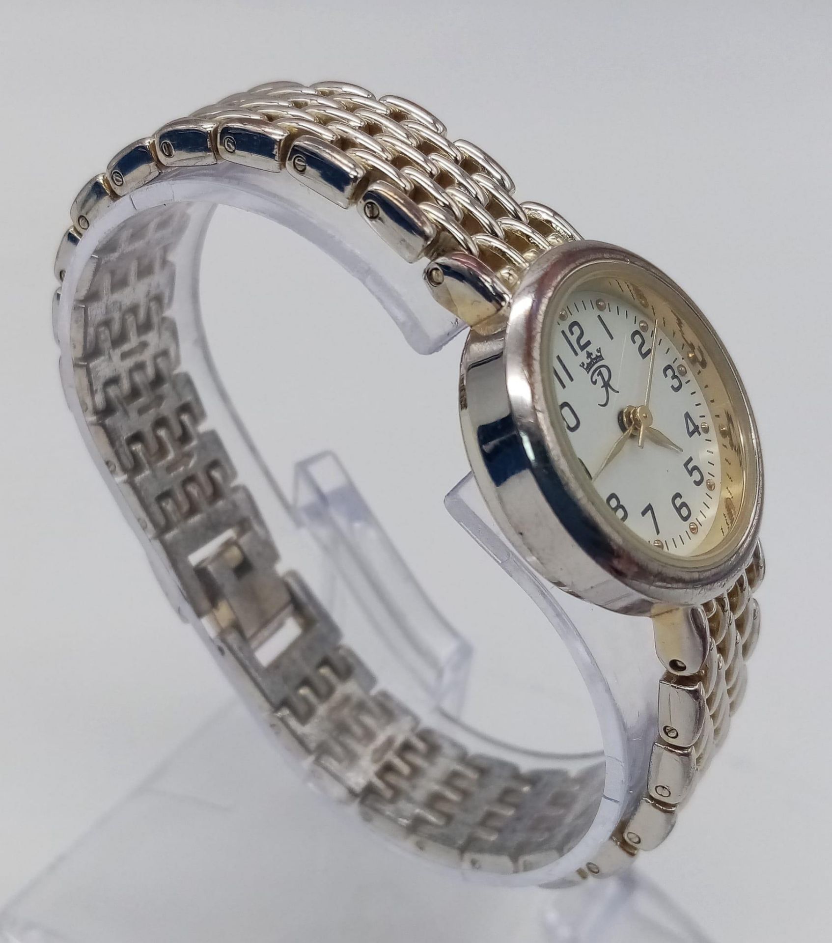 A Vintage Ladies Bi Metal Rotary, Gold Stud Face, Quartz Watch28mm Including Crown. Comes with - Image 3 of 5