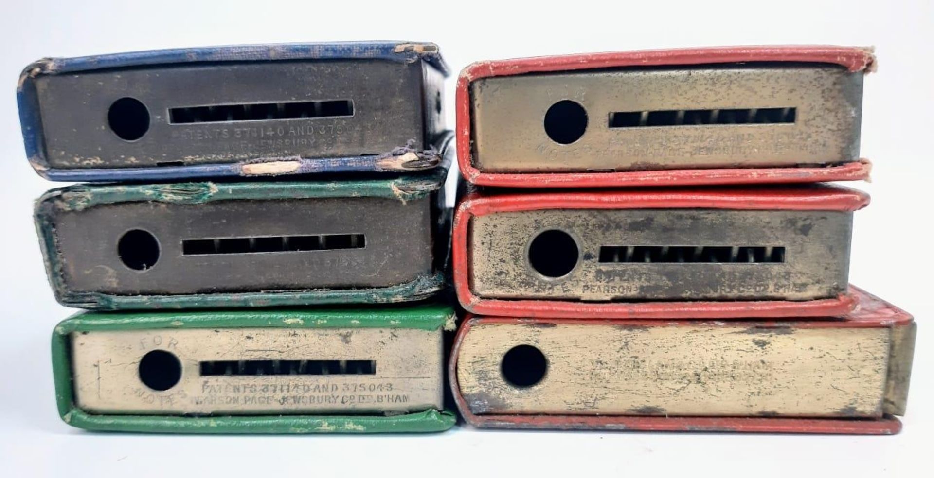 Six Vintage Post Office Metal Piggy Bank Boxes. No keys. 12 x 9cm largest box. - Bild 4 aus 5