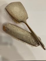 Vintage SILVER DRESSING TABLE BRUSHES. Matching SILVER backs with scroll design. Full hallmark for