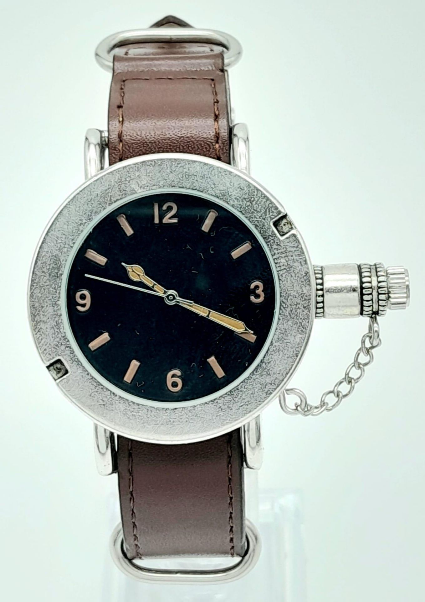 An Unworn 1940’s Royal Navy Diver Military Homage Watch. 53mm Including Crown. Brown Leather - Bild 2 aus 6