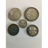 Nice selection of COLLECTIBLE ANTIQUE SILVER COINS. To include : 1917 Newfoundland 25 cents,1896