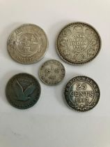 Nice selection of COLLECTIBLE ANTIQUE SILVER COINS. To include : 1917 Newfoundland 25 cents,1896