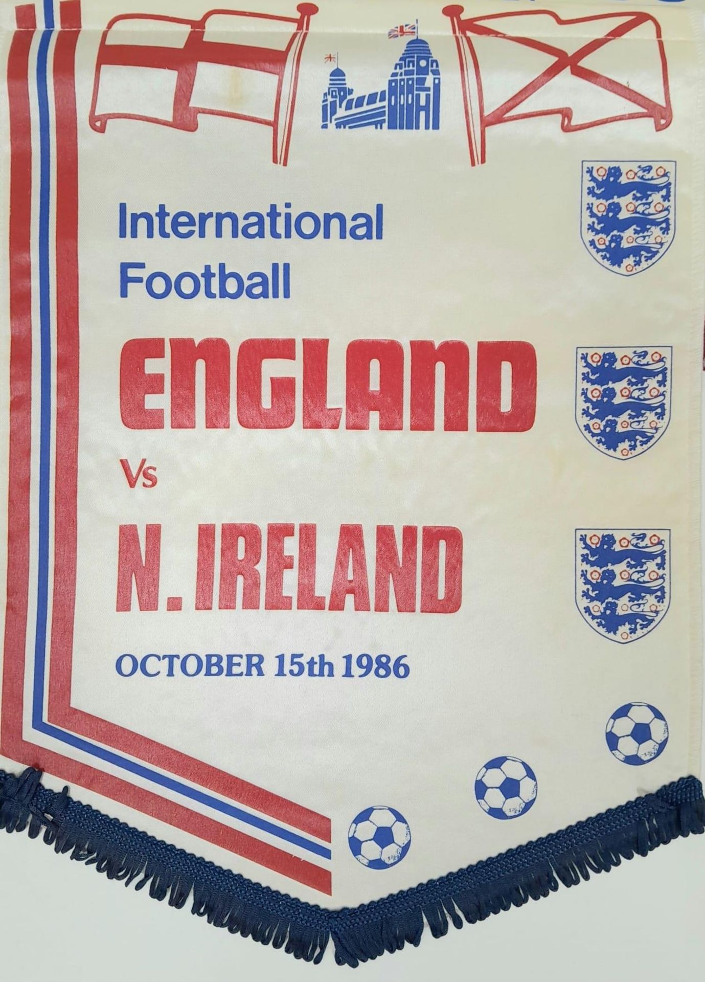 A COLLECTION OF 11 ENGLAND FOOTBALL MATCH PENNANTS FROM DIFFERENT INTERNATIONAL MATCHES , - Image 4 of 4
