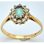 A 9K YELLOW GOLD STONE SET CLUSTER RING 1.5G SIZE L A/S 2013