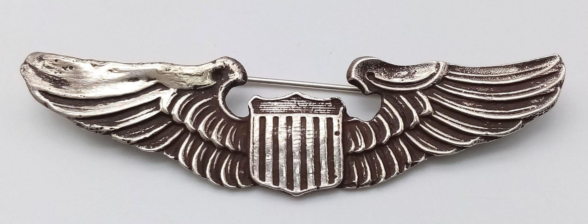 Theatre Made WW2 Sterling Silver USAAF Pilots Wings.