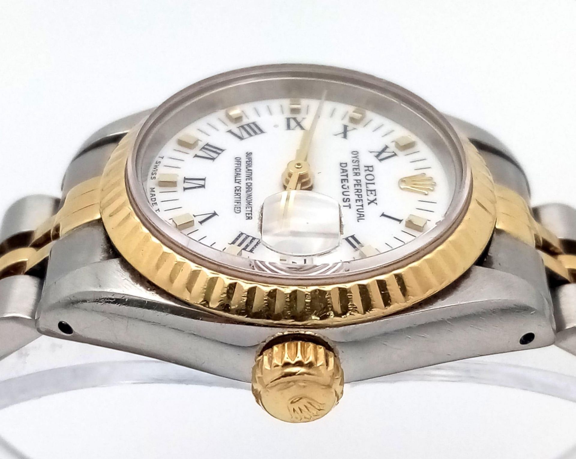 A Rolex Oyster Perpetual Datejust Bi-Metal Ladies Watch. Gold and stainless steel bracelet and - Image 4 of 8