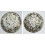 A 1901 Queen Victoria Silver Half Crown. Please see photos for conditions.