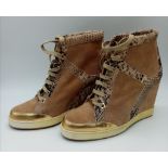 A pair of Jimmy Choo "booties" in snake skin and suede - worn once. size 39