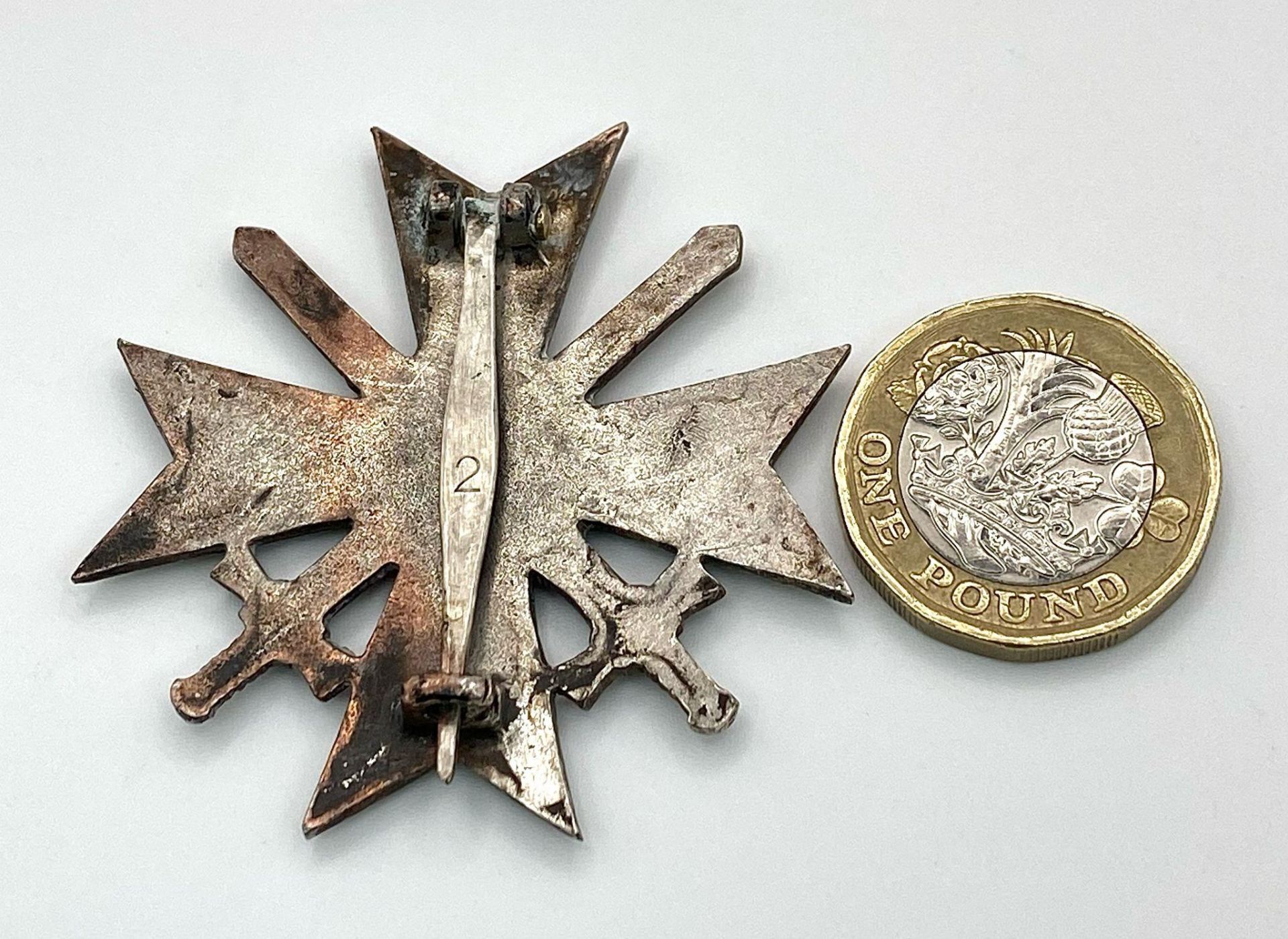 3rd Reich German War Merit Cross First Class with Swords, die-struck construction in zinc with - Image 3 of 3