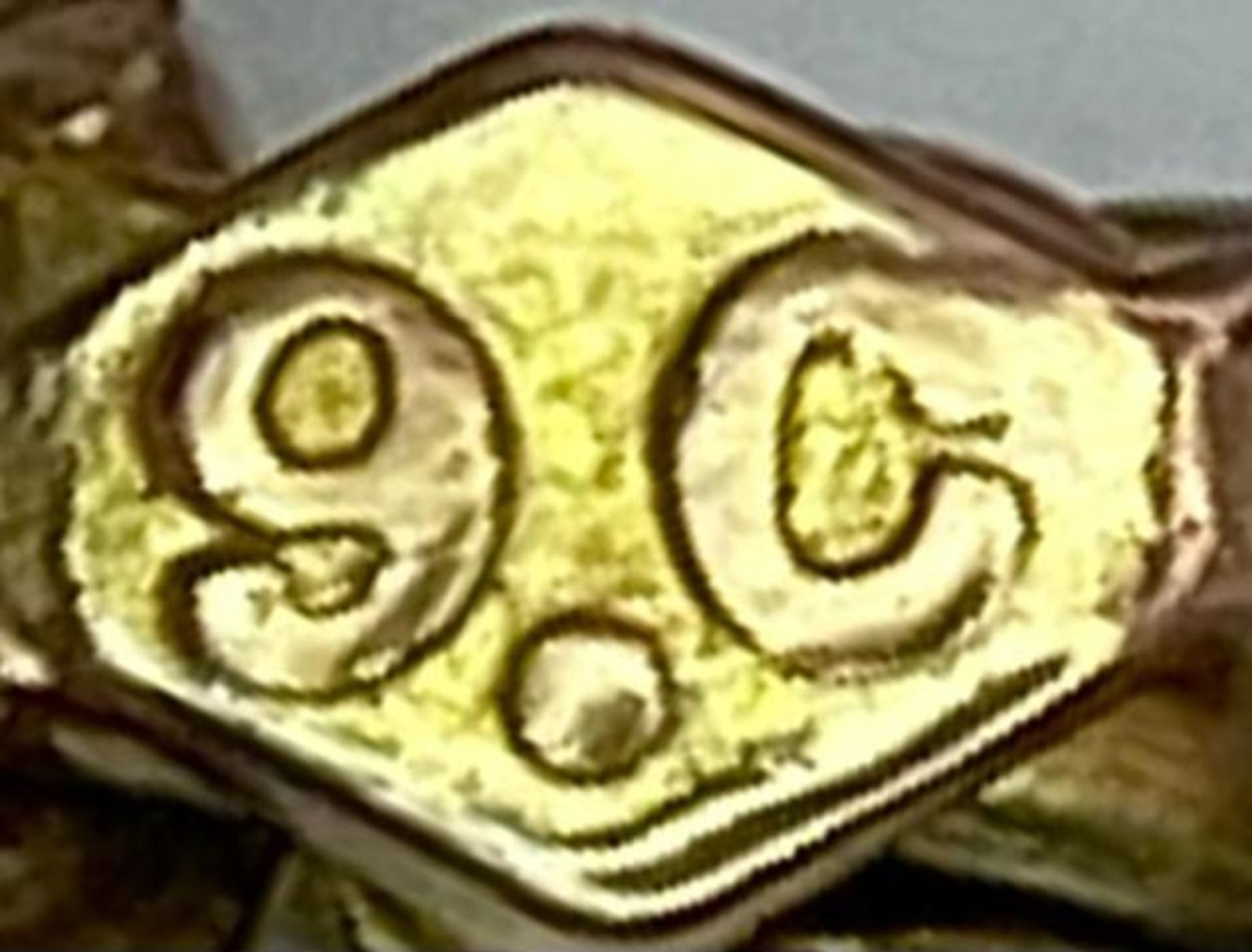 An Antique 9K Gold Fob Seal Citrine Gemstone Pendant on a 9K Gold Chain. Pendant - 3cm. Chain - - Bild 5 aus 6