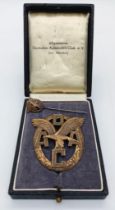Pre WW2-Allgemeine Deutscher Automobile Club Badge and stick pin in original presentation box.