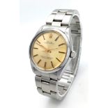 A Vintage Rolex Oyster Perpetual Automatic Gents Watch. Stainless steel bracelet and case - 34mm.