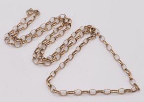 A 9 K yellow gold chain necklace, length: 60 cm, weight: 3.3 g.